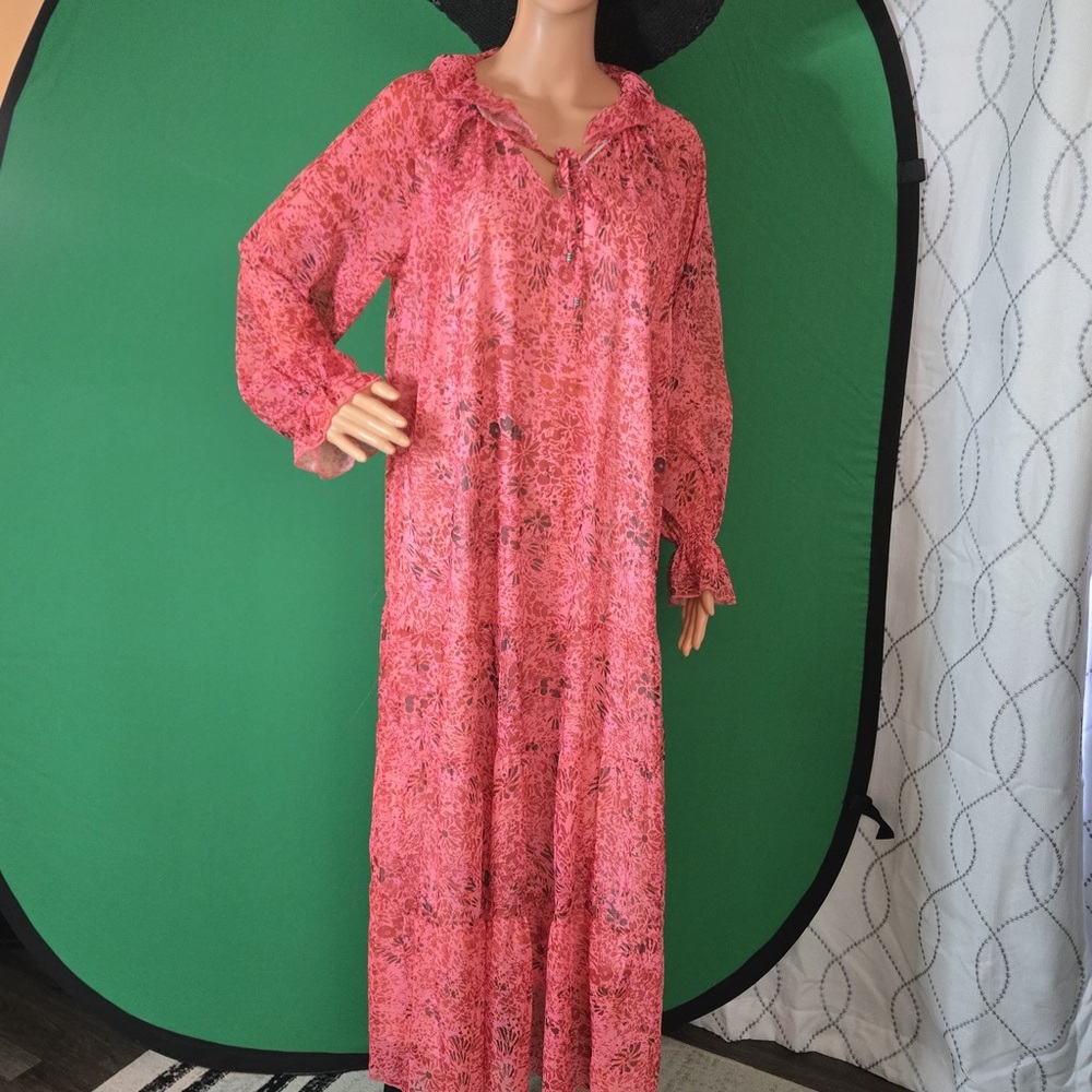 Pink Floral Maxi Dress